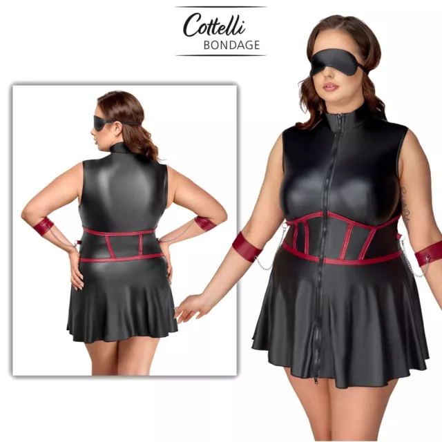 Cottelli Collection Bondage Dress with Cuffs Curves Sexy Abito con Zip Integrale