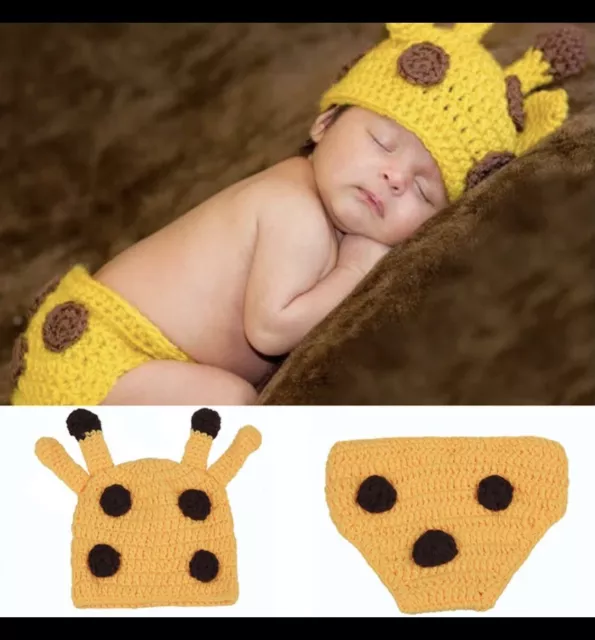 Baby Girl Boy Giraffe Crochet Knit Prop Shower Costume photo Halloween