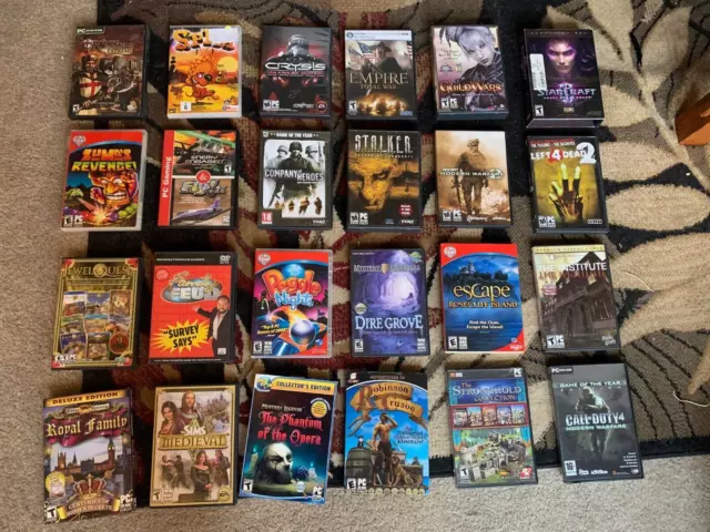 24 PC CD-ROM WINDOWS Game lot Pictures show what is all included $90.00 