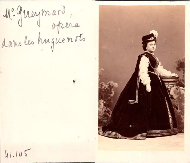 Actress Opera Theatre, The Singer Mrs. Gueymard in Les Huguenots Vintage CDV Actress Opera Theatre, The Singer Mrs. Gueymard in Les Huguenots Vintage CDV