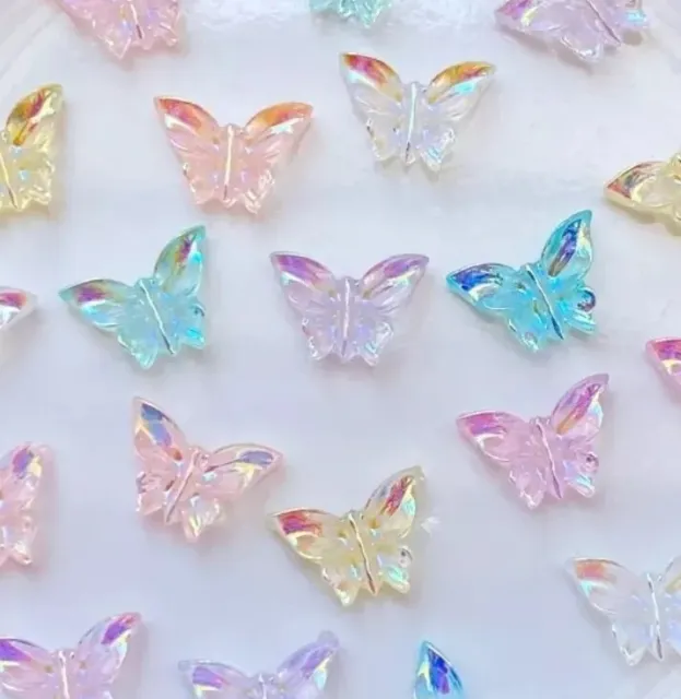 15 piedras preciosas / piedras brillantes 7 x 10 mm cristal mariposas transparentes