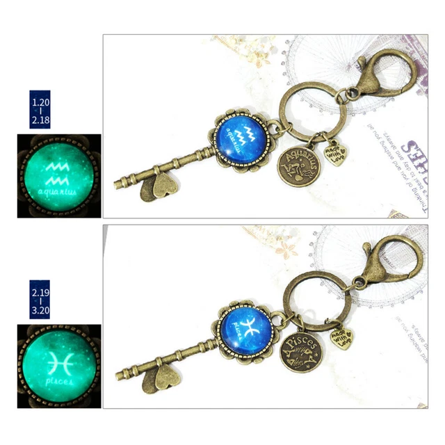 2 Pcs Pendant Keychain DIY Key Chain Accessories Metal Button 11