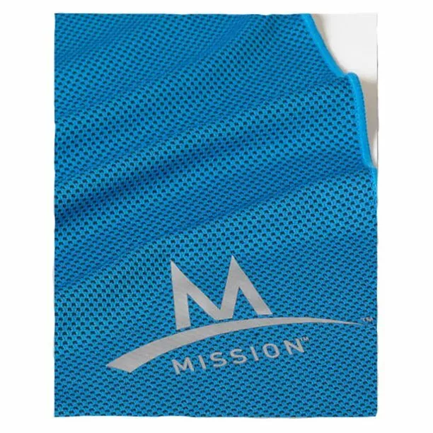 Mission Enduracool Instant Cooling Mesh Towel Xl Blue 15" X 36" With Case