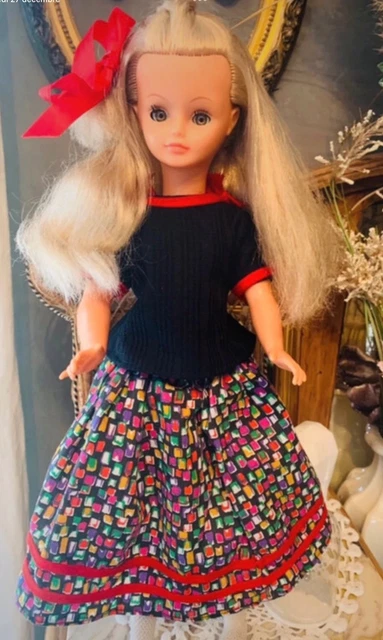 Poupée Cathie De Bella Vintage 48cm - Années 1970/80 - Robe à Fleurs Et Collant