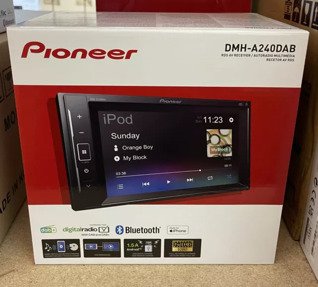 Pioneer 6.2" Bluetooth DAB Touch Car Apple Android DAB Stereo Screen DMH-A240DAB
