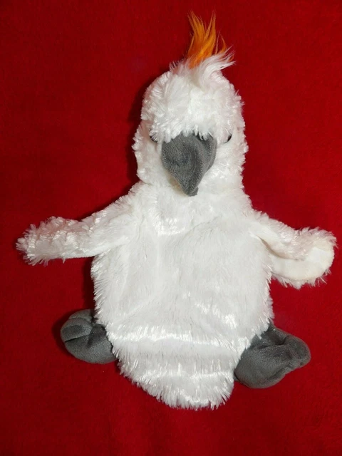 Doudou Créations Dani Marionnette Perroquet Blanc Gris