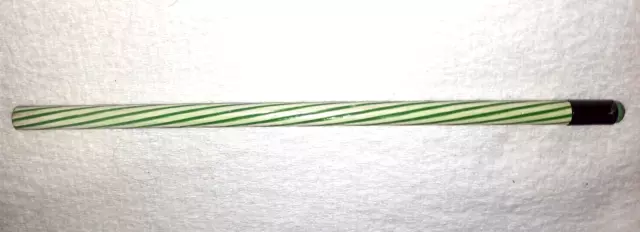 TEXTURED SPIRAL Green & White "James E. Pepper-BOND"PLASTIC FERRULE Wood Pencil