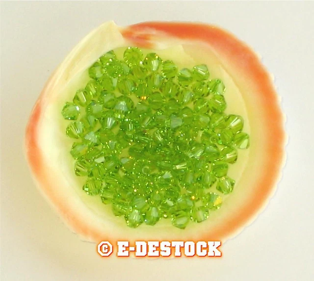 25 Perles Toupies 4mm Cristal Swarovski - PERIDOT