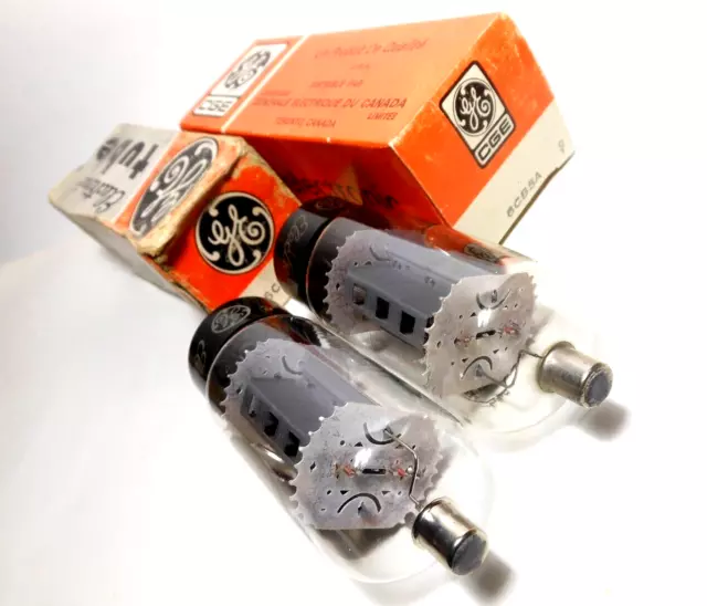 Matched Pair NOS GE USA 6CB5A Power Test +100% Output Tubes