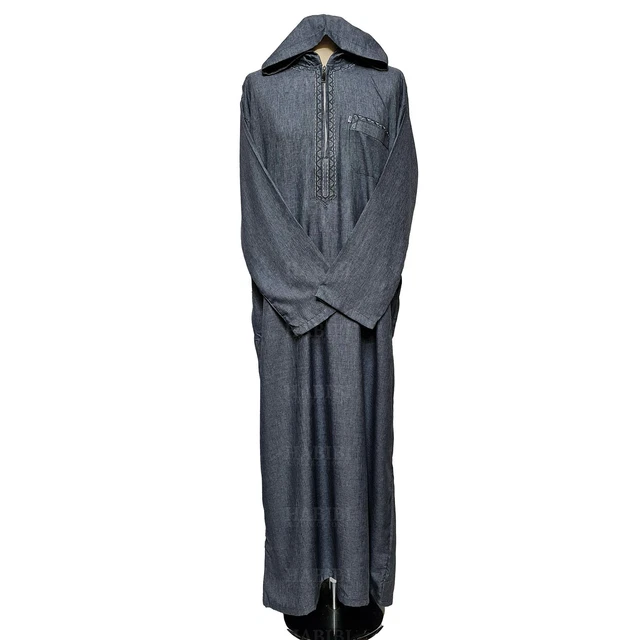 Thobe Homme En Laine Marocaine – Taille 58 – Hiver, Capuche, Manches Longues – Style Traditionnel