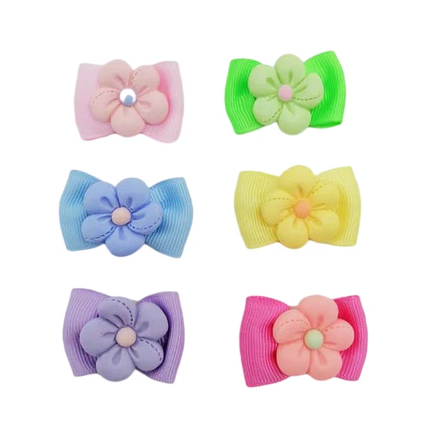 Juego de 50 piezas de accesorios para pelo de moño de banda para mascotas cómodos encantadores coloridos para perros 3D