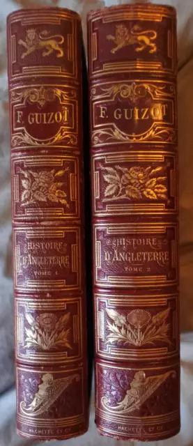 F.  Guizot Histoire d'Angleterre Tome 1 & 2  racontée à mes petits enfants Vol