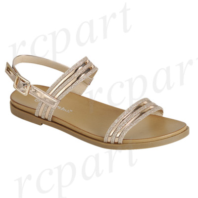 New women's shoes sandal open toe summer buckle closure comfort casual Rose Gold