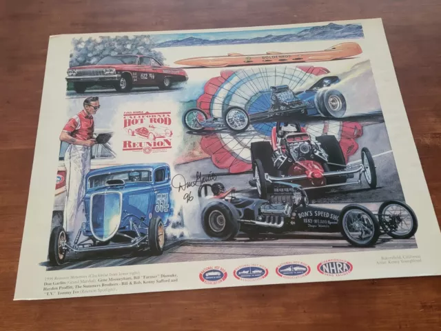 1997 - 5th NHRA Hot Rod Reunion Poster Signed By Don Garlits 18x22 Drag Racing 1997 - 5th NHRA Hot Rod Reunion Poster Signed By Don Garlits 18x22 Drag Racing