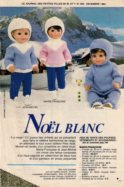 3 Patrons De Vêtements Pour Poupée - Modes Et Travaux Mai 1980 - Occasion TBE