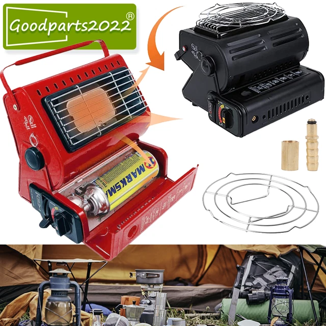 2in1 Tragbare Gasheizung 1,3KW Camping Butan Gas Kocher Zeltheizung Keramik DE