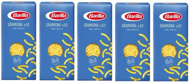 Barilla 5 X gramigna Italian Pasta No. 52 500 G