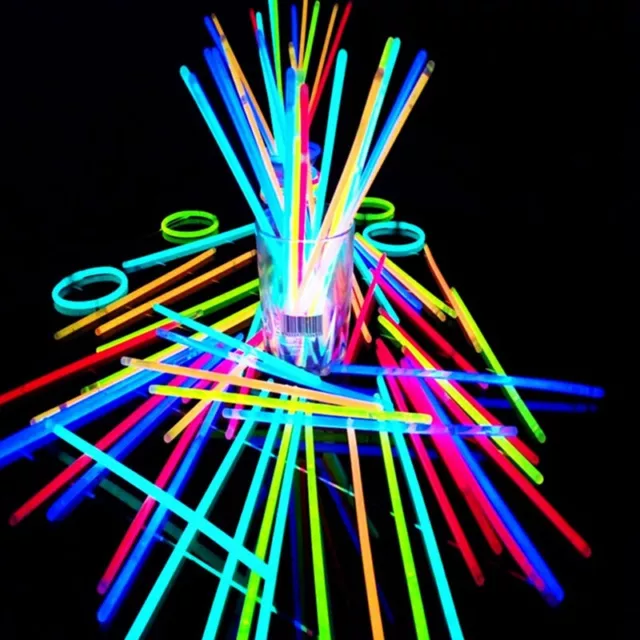 100PCS Fluorescence Light Glow Sticks Bracelets Neon for Wedding Party Glow