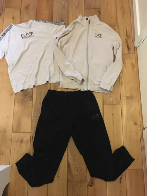 BOYS EMPORIO ARMANI EA7 tracksuit t shirt snd joggers age 14 Years 15.00 PicClick UK
