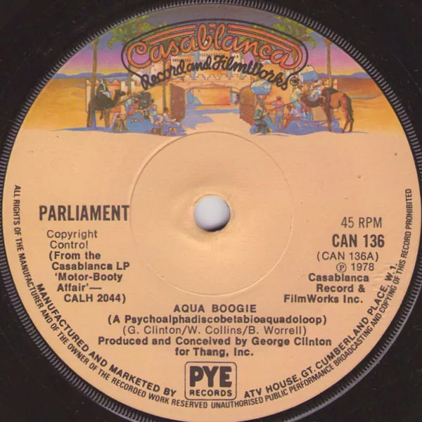 Parliament - Aqua Boogie (A Psychoalphadiscobetabioaquadoloop) (7", Sol)