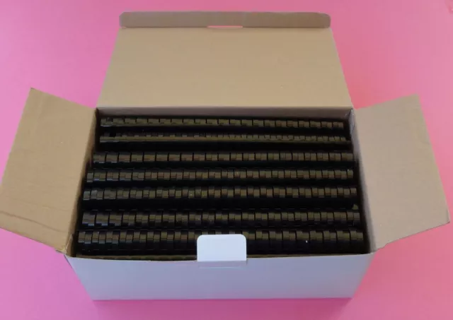 18mm (120 sheets) Plastic Binding Combs 21 Ring Box of 100 - Black
