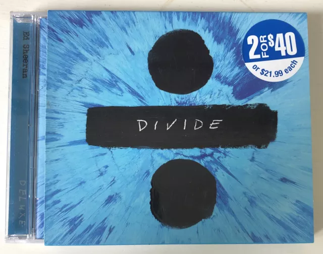 ED SHEERAN "÷ Divide (Deluxe Edition)" Rare 2017 16Trk CD *Bonus Trks *Slip Case