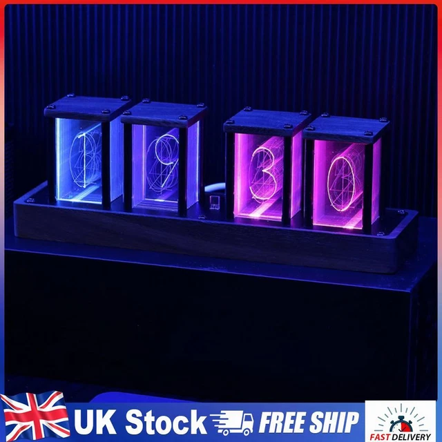 FULL COLOR DIGITAL Calendar Stopwatch RGB Nixie Glow Tube Clock