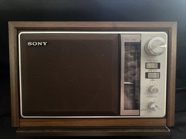 SONY VINTAGE AM/FM Tabletop Radio Simulated Woodgrain ICF-9740W TESTED ...