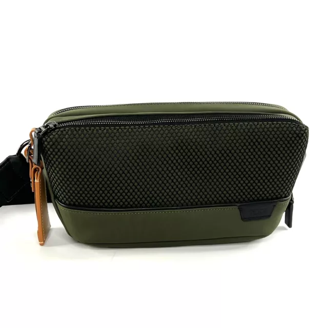 TUMI Harrison Dante Utility Pouch Crossbody Bag Green Waist Pack