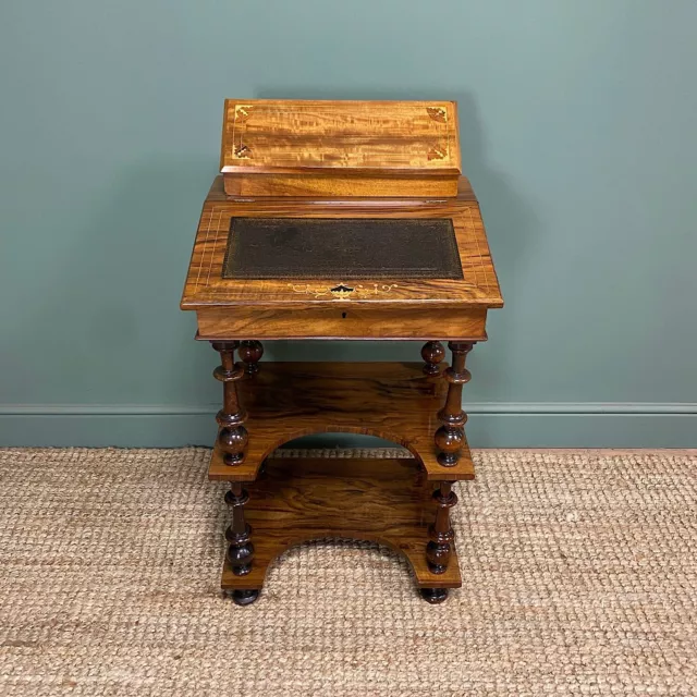 Stunning Victorian Walnut Antique Davenport Whatnot