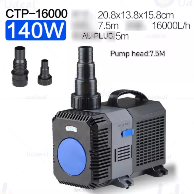 Submersible Water Pump Aquarium Fish Tank Fountain Pond Marine 1400L to 16000L