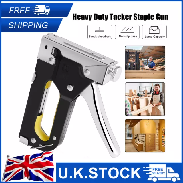 Heavy Duty Staple Gun DIY Nail Tacker Stapler Upholstery Nail With 600 Staples