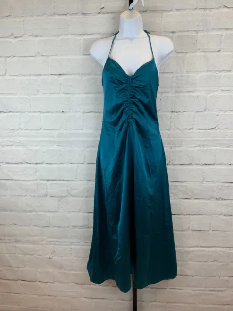 Jason Wu Ruched Satin Dress, Women's Size S, Teal NEW MSRP $310