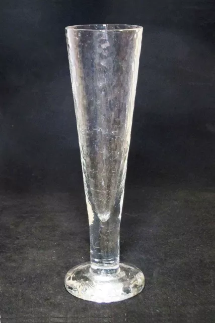 Pukeberg Conical Crystal Vase, Textured Glass