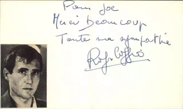 Roger Coggio D.2001 French Actor Signed 3" x 5" Index Card