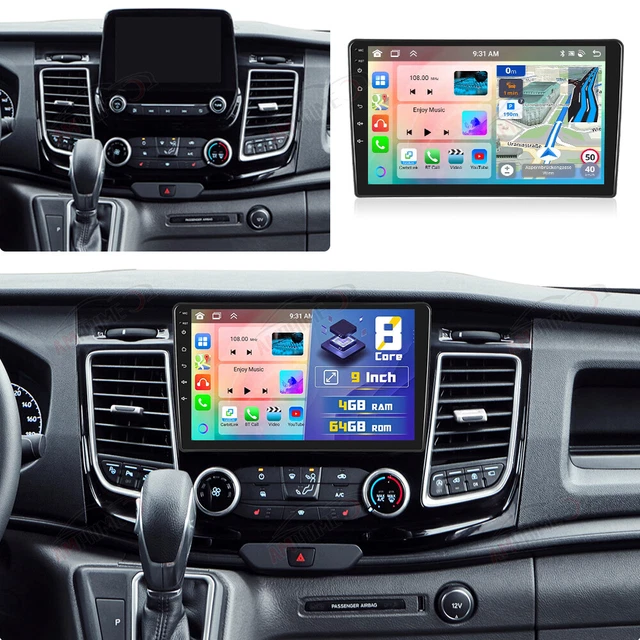 Autoradio Android 9 Pollici Per Ford Transit Custom Tourneo 2013-2018 – 4+64G, Wireless Carplay, GPS, Telecamera Posteriore - 4
