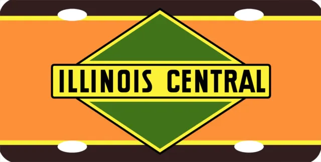 Illinois Central Green Diamond Logo Railroad Train License Plate