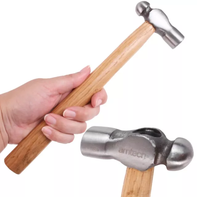 BALL PEIN HAMMER Beating Peen Builder DIY Hardwood Shaft Forged Steel 8oz Head