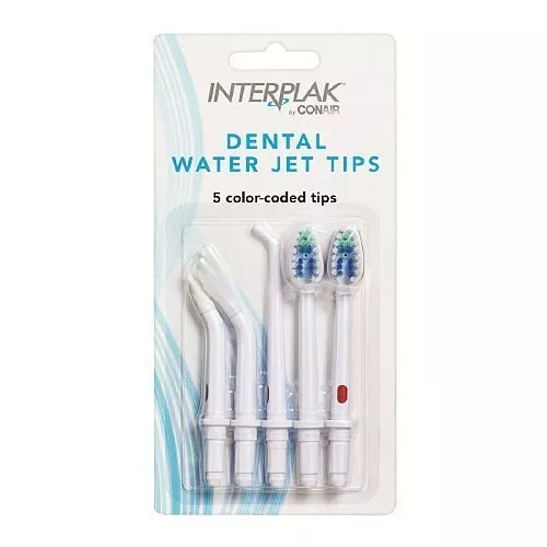Repuesto de puntas de chorro de agua dental Conair Interplak paquete de 2 5 quilates codificado por colores