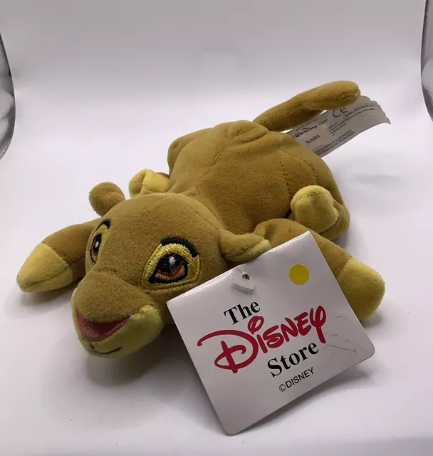 Disney Store Simba The Lion King Mini Bean Bag Soft Toy Plush 8"  Retired