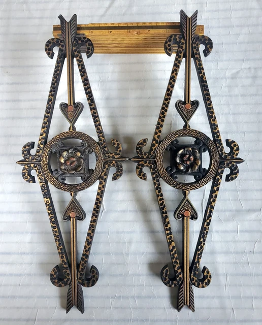 Vintage pair large VICTORIAN 15" curtain hold / tie back