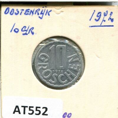 10 GROSCHEN 1972 AUSTRIA Coin #AT552U
