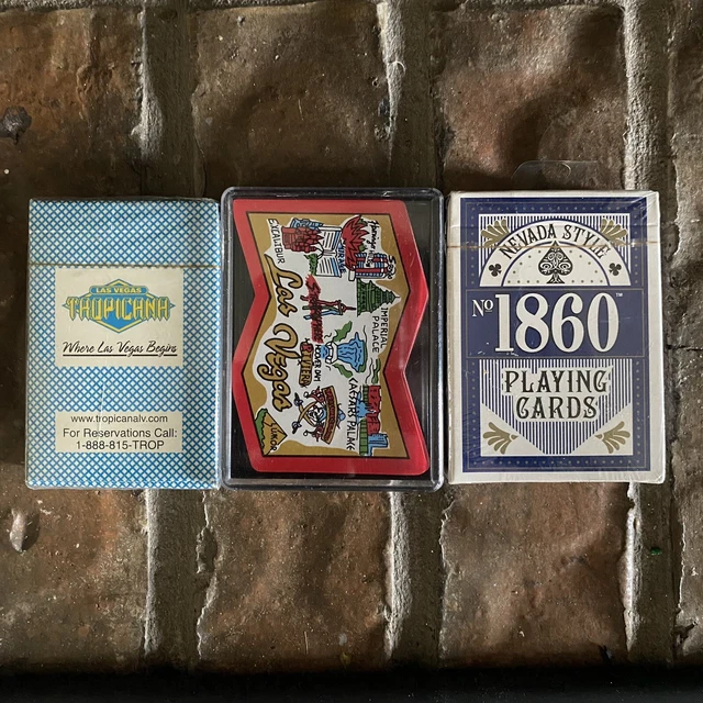 3 VINTAGE DECKS Of Souvenir Playing Cards Las Vegas Tropicana No 1860 £