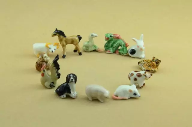 2024 Year Of The Dragon/Chinese Miniature Zodiac Horoscope Set Of12 Figurines