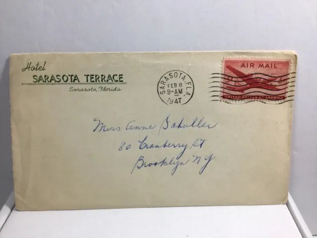 1947 Envelope From the Saraota Hotel in Saraota, Florida