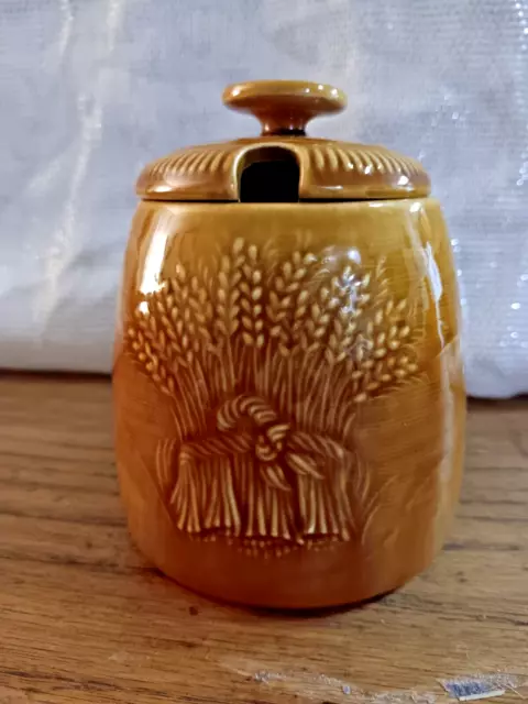 Vintage Franciscan Harvest Wheat Golden Brown Honey Pot Jelly Jam With Lid