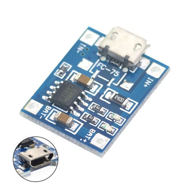 TP4056 LITHIUM CHARGER Module With Battery Protection, Micro 5V USB 1A ...