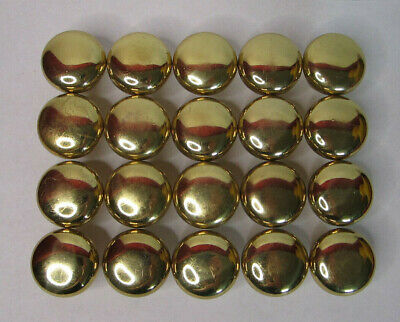 Lot of 20 Round/Mushroom Solid Brass Metal Drawer/Cabinet Pulls/Knobs 1.25"