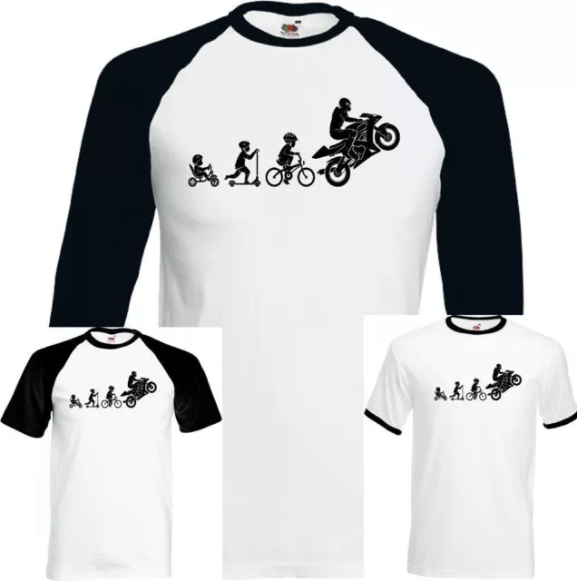 Moto Évolution T-Shirt Hommes Drôle Super Moto SPORTS Vélo Motard