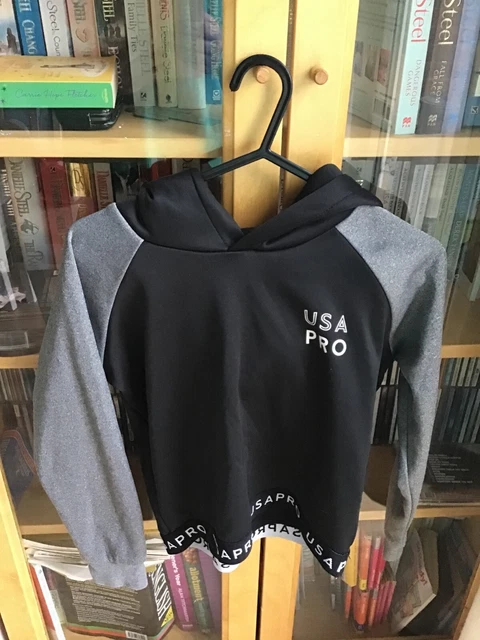 girls 9-10 years usa pro black hoodie
